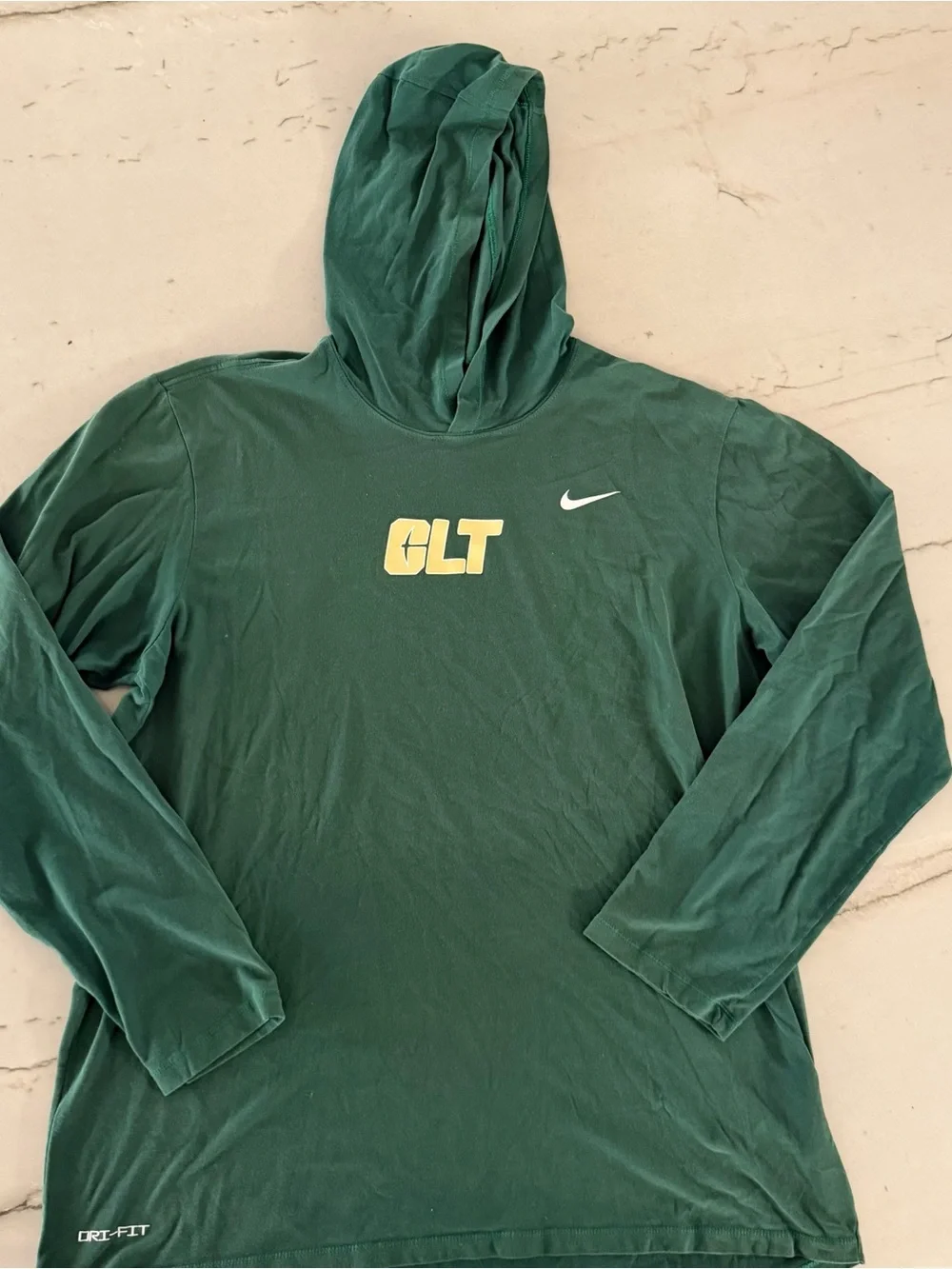 UNC Charlotte 49ers Hoodie Men Large Green Nike Dri Fit Lightweight Sweatshirt